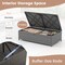 Outdoor Rattan Daybed Wicker Loveseat and 31 Gallon Storage Ottoman-Brown